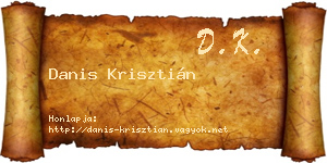 Danis Krisztián névjegykártya